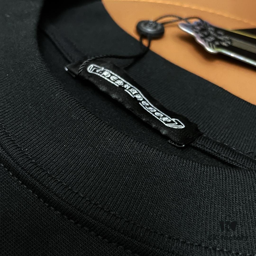 CH Crocodile Heavy Metal Embroidered Logo Short Sleeve Round Neck T-Shirt Unisex Lightweight Luxury High-Quality 320g Double Cotton Fabric