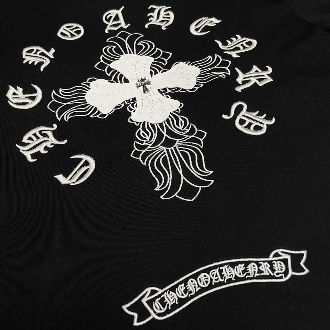 CH Crocodile Heavy Metal Embroidered Logo Short Sleeve Round Neck T-Shirt Unisex Lightweight Luxury High-Quality 320g Double Cotton Fabric