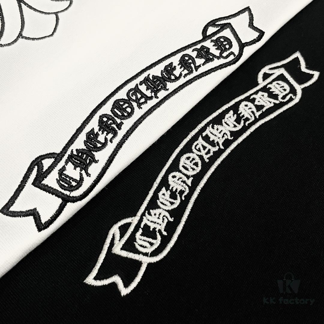 CH Crocodile Heavy Metal Embroidered Logo Short Sleeve Round Neck T-Shirt Unisex Lightweight Luxury High-Quality 320g Double Cotton Fabric