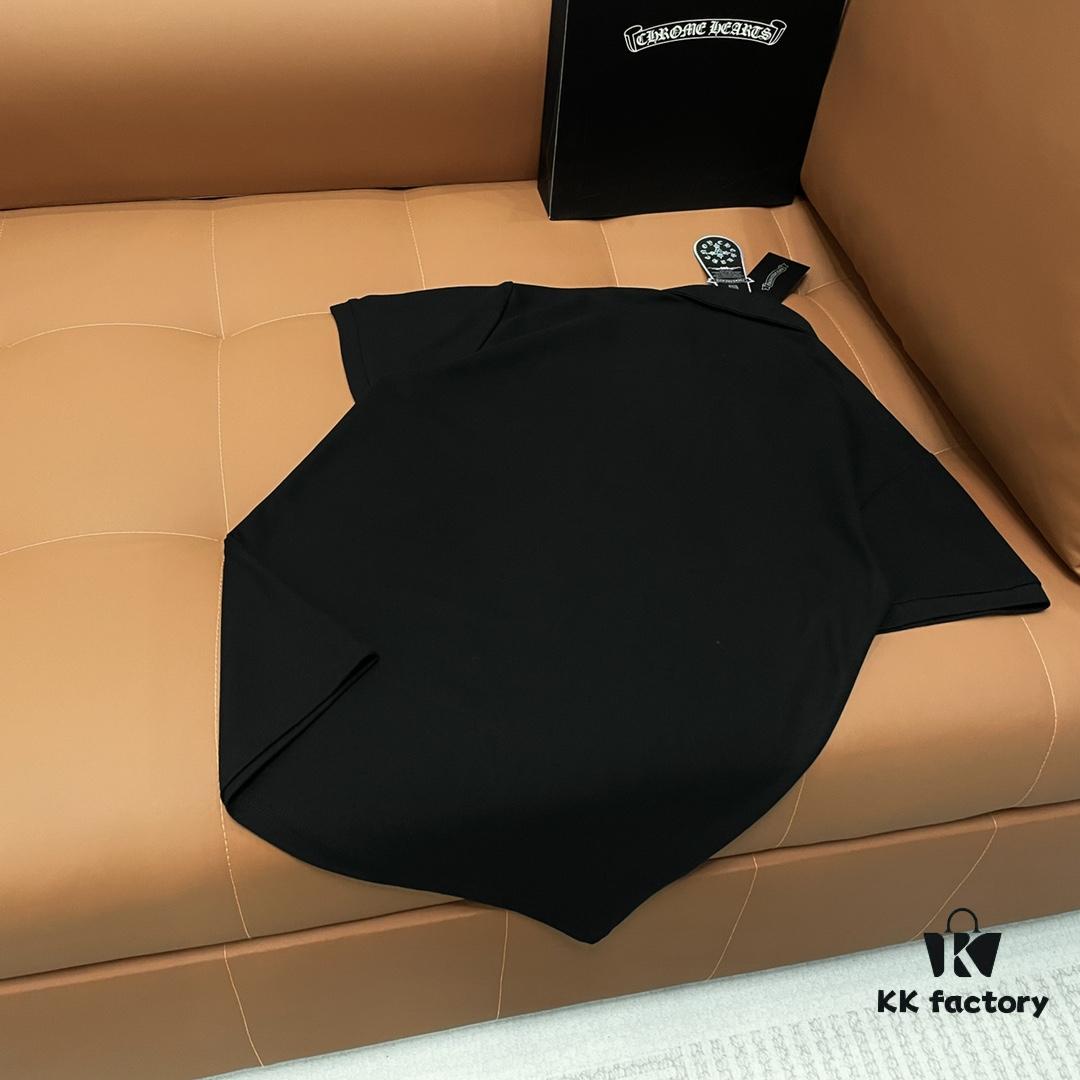 Chrome Hearts Style Sanskrit Cross Heavy Hardware Polo Shirt