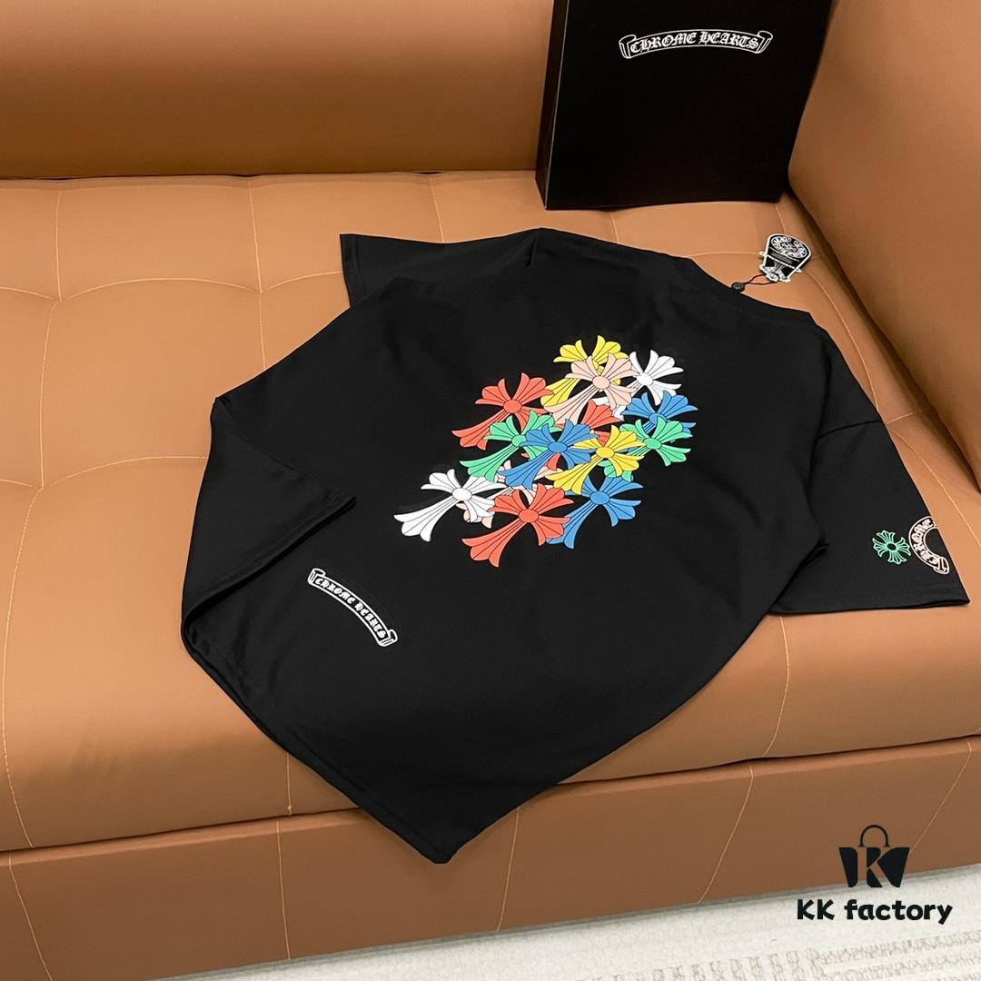 CH Crooked Heart Graffiti Logo Short Sleeve Round Neck T-Shirt Unisex