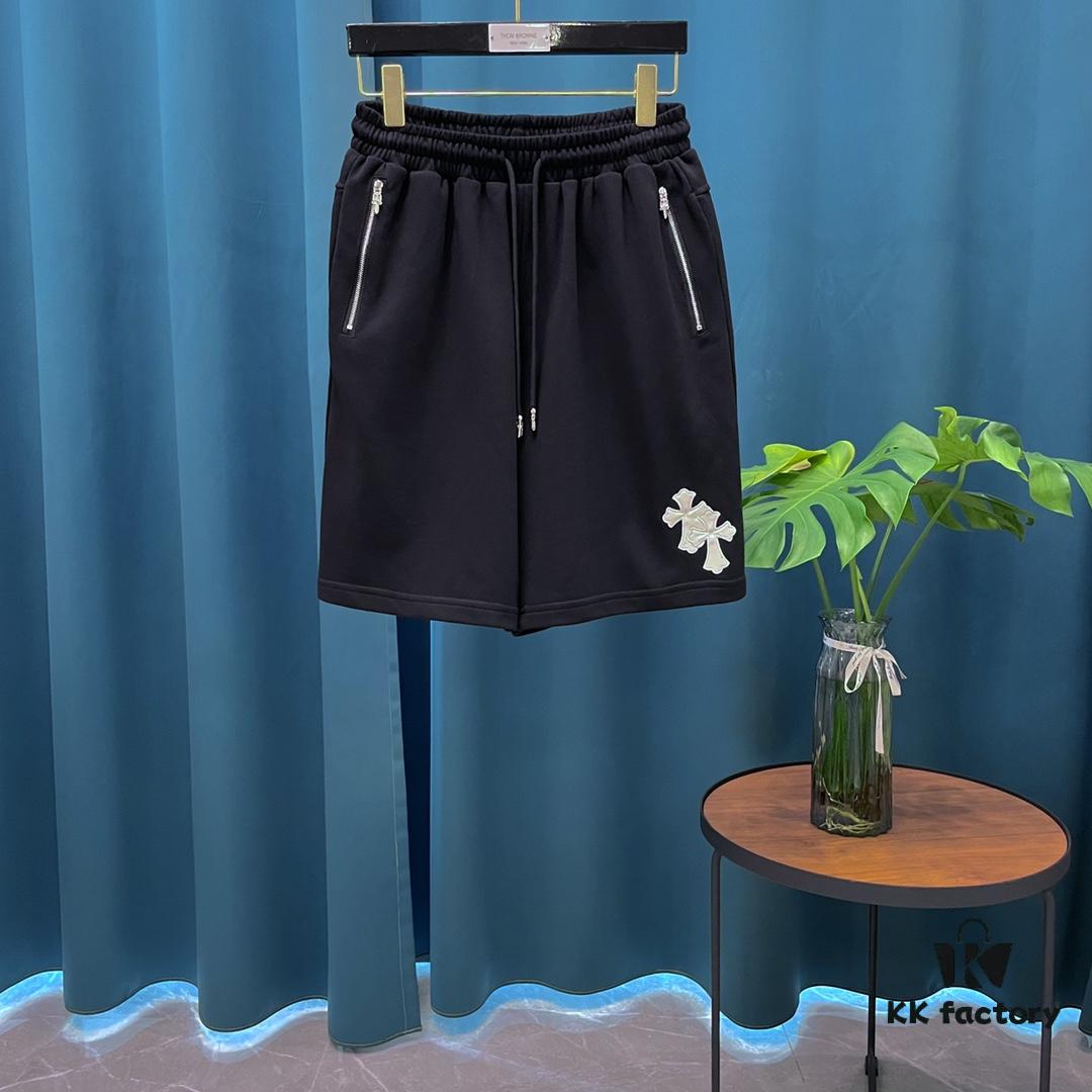 CH Cross - Heavy Hardware, Faux Leather Patch, Embroidered Horse Letter Leisure Shorts