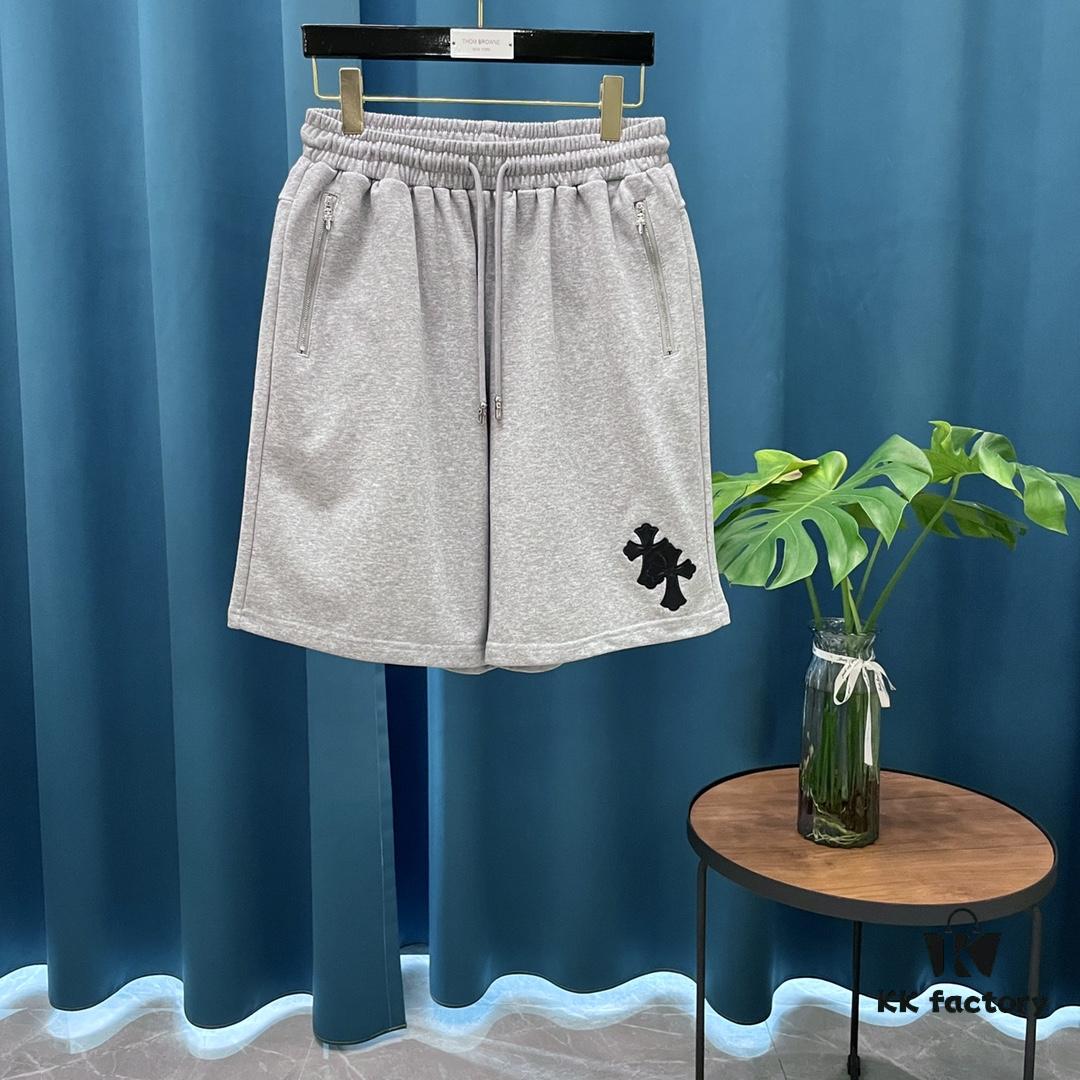 CH Cross - Heavy Hardware, Faux Leather Patch, Embroidered Horse Letter Leisure Shorts