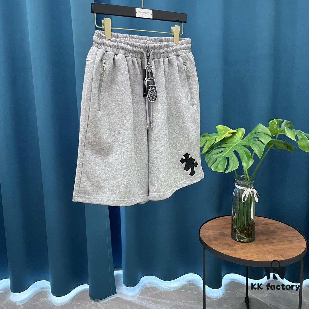 CH Cross - Heavy Hardware, Faux Leather Patch, Embroidered Horse Letter Leisure Shorts