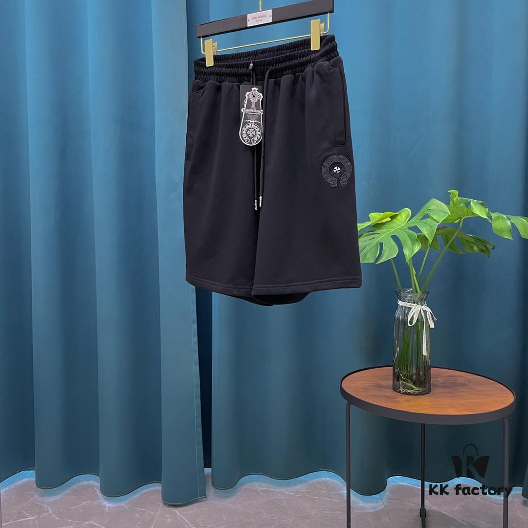 Chrome Hearts Heavy Hardware Cross Horseshoe Letter Embroidery Casual Shorts