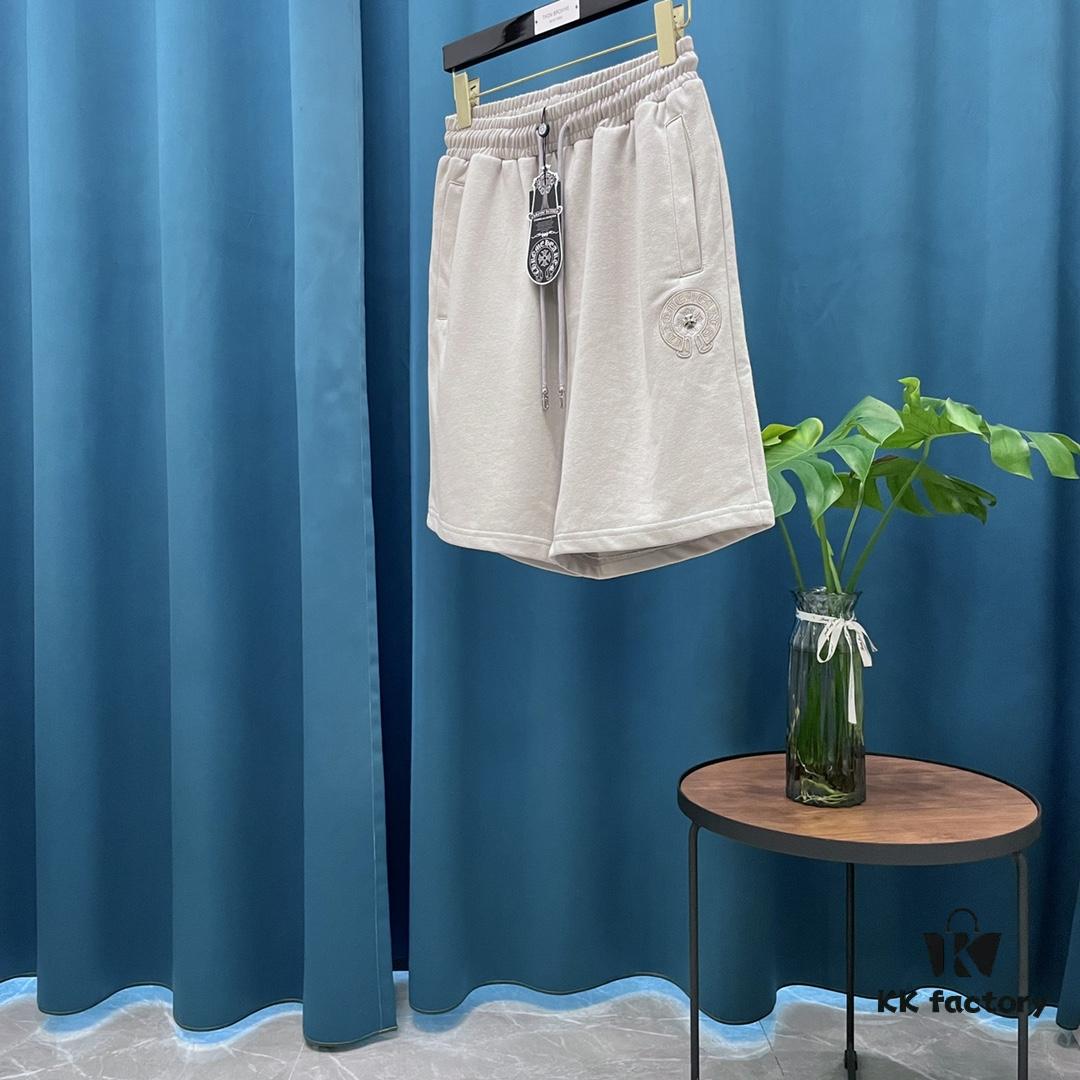 Chrome Hearts Heavy Hardware Cross Horseshoe Letter Embroidery Casual Shorts