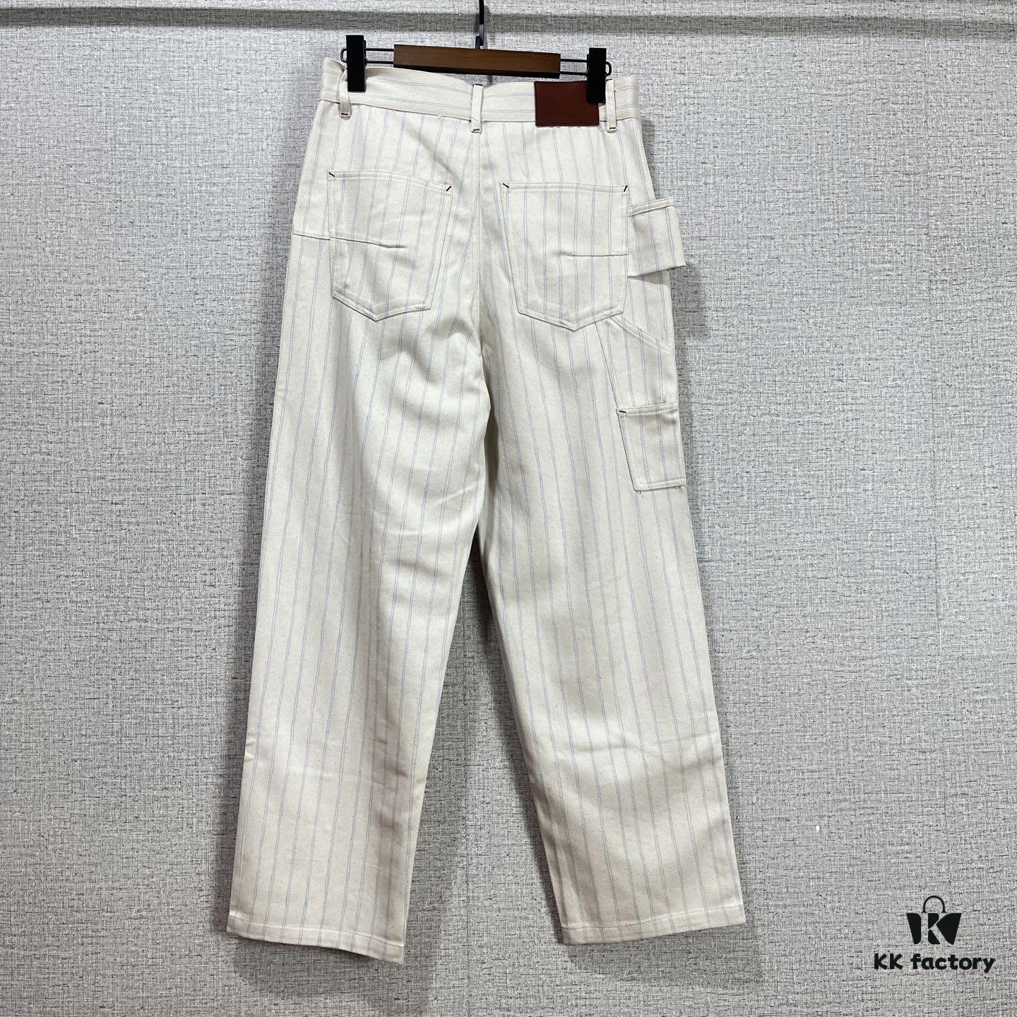Christian Dior 25SS Spring New Arrival Canvas Striped Trousers