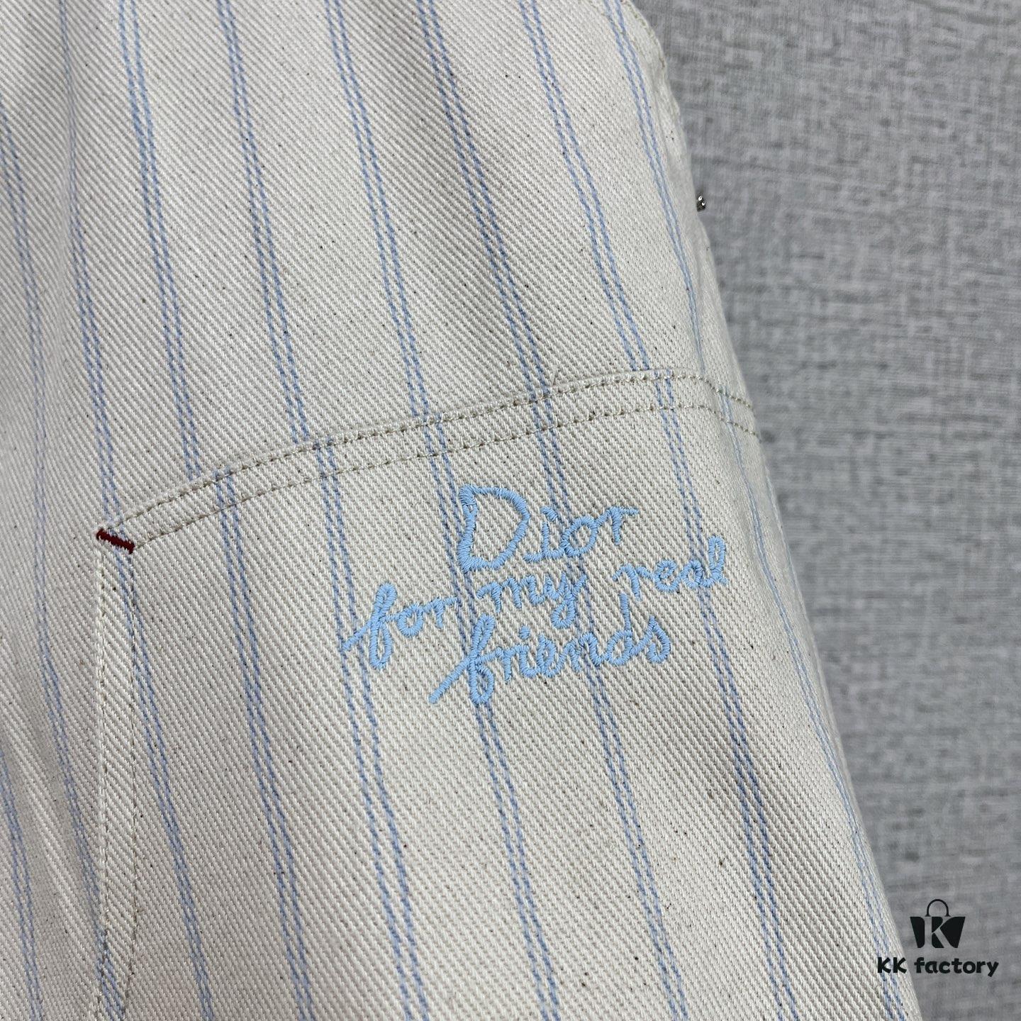 Christian Dior 25SS Spring New Arrival Canvas Striped Trousers