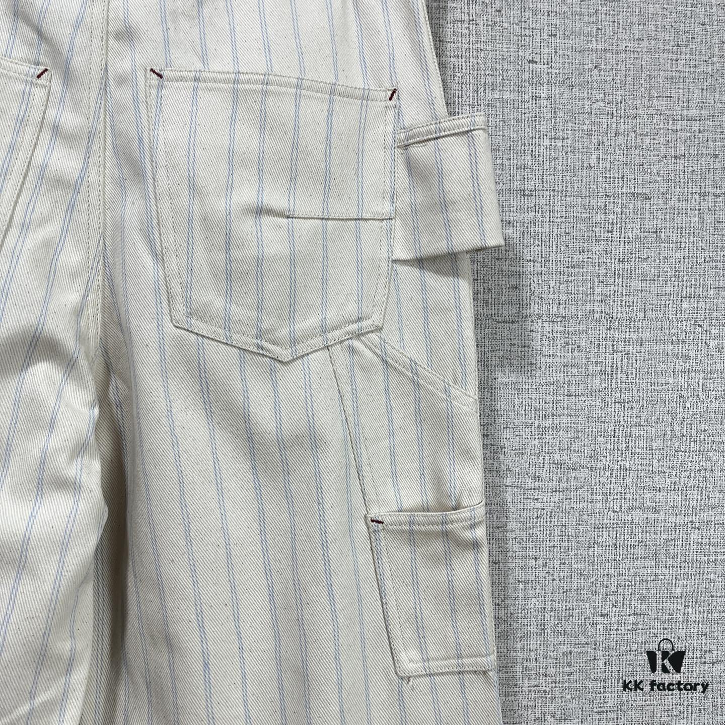 Christian Dior 25SS Spring New Arrival Canvas Striped Trousers