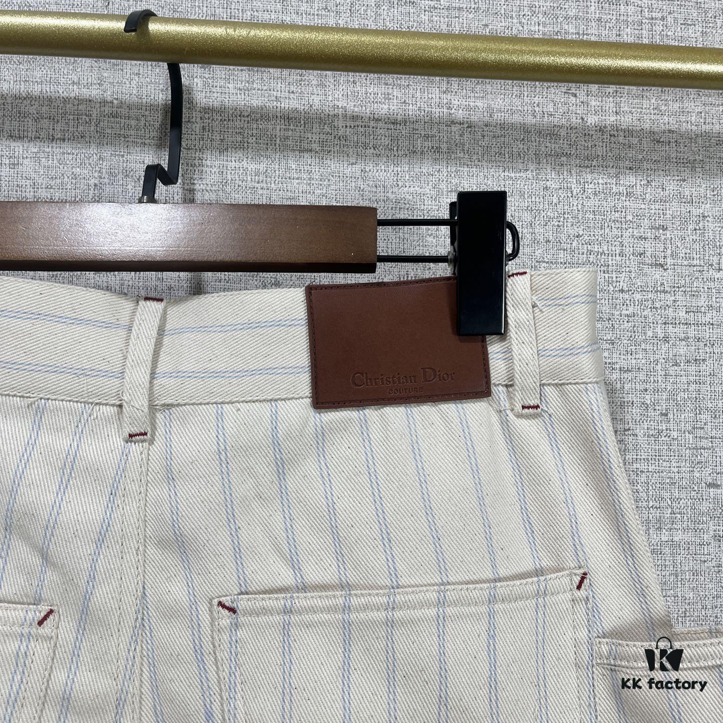 Christian Dior 25SS Spring New Arrival Canvas Striped Trousers