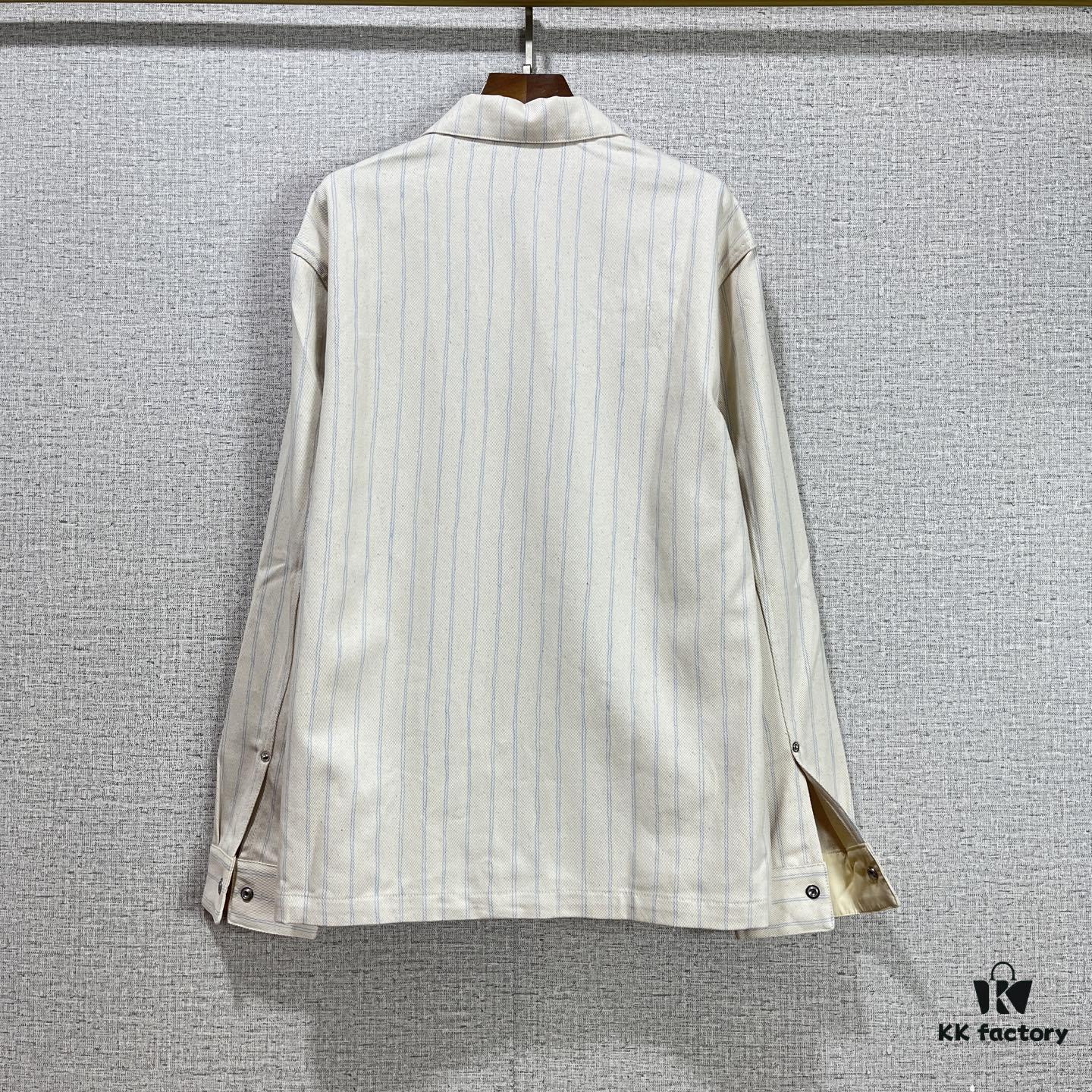 Christian Dior 25SS Spring New Arrival Striped Long-Sleeve Shirt Jacket