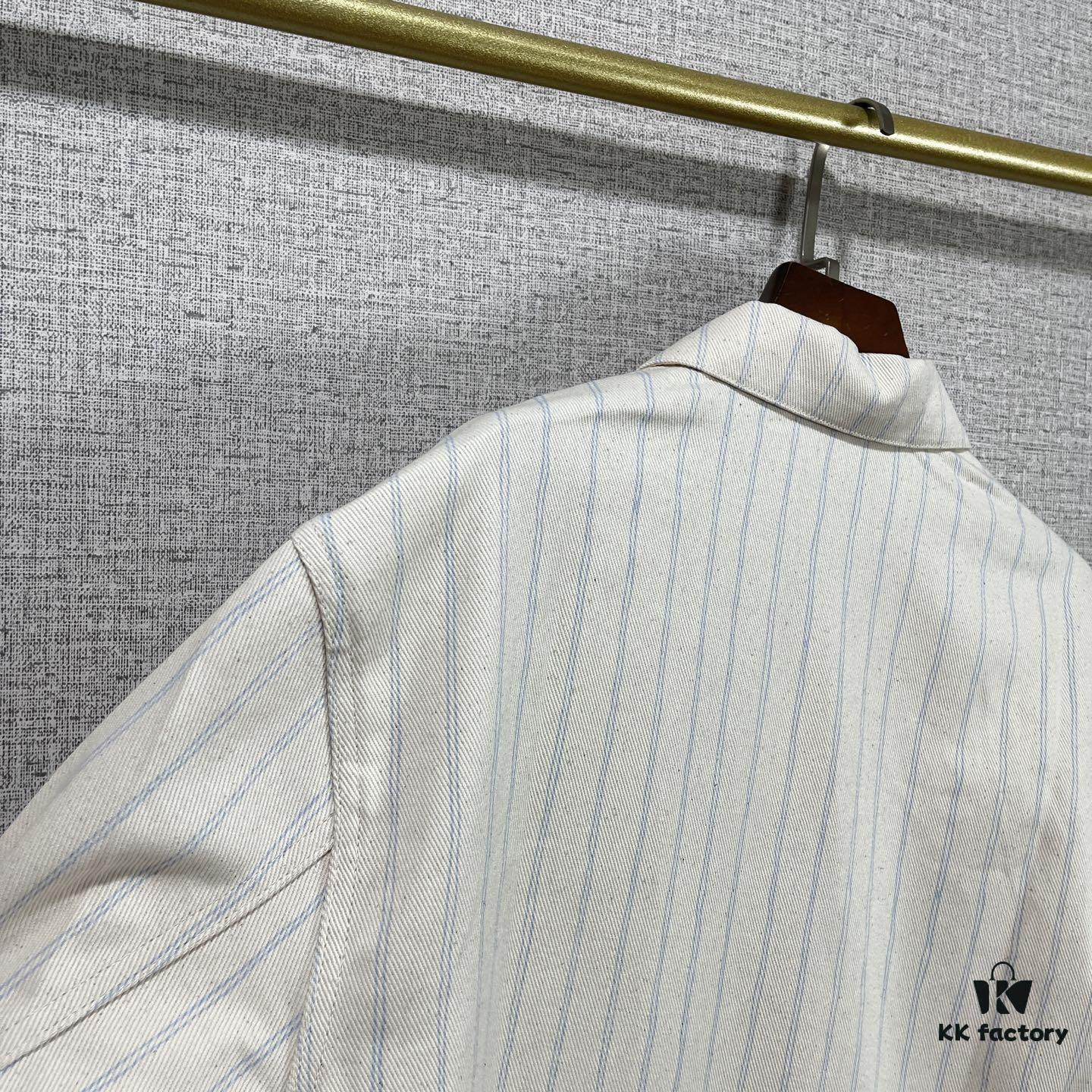 Christian Dior 25SS Spring New Arrival Striped Long-Sleeve Shirt Jacket