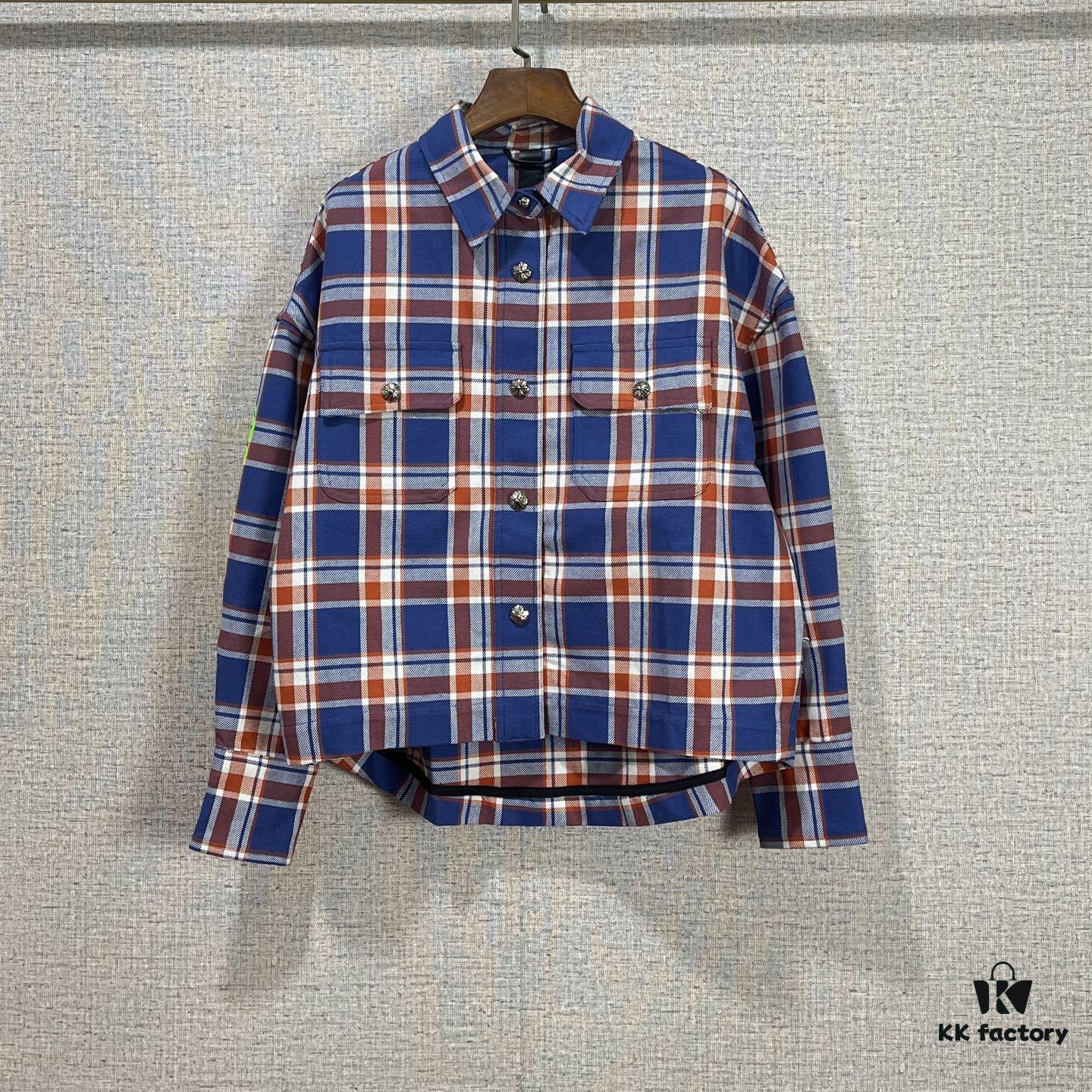 Chrome Hearts 2025 SS Spring/Summer New Arrival Aligned Plaid Long-Sleeve Button-Down Shirt