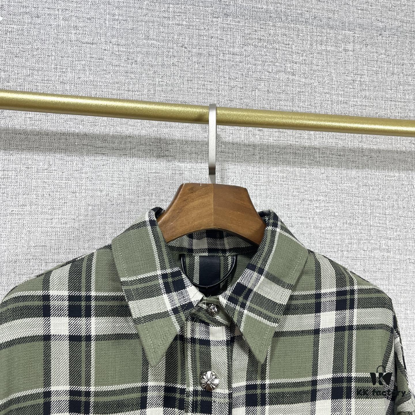 Chrome Hearts 2025 SS Spring Summer New Arrival Aligned Plaid Long Sleeve Button-Down Shirt