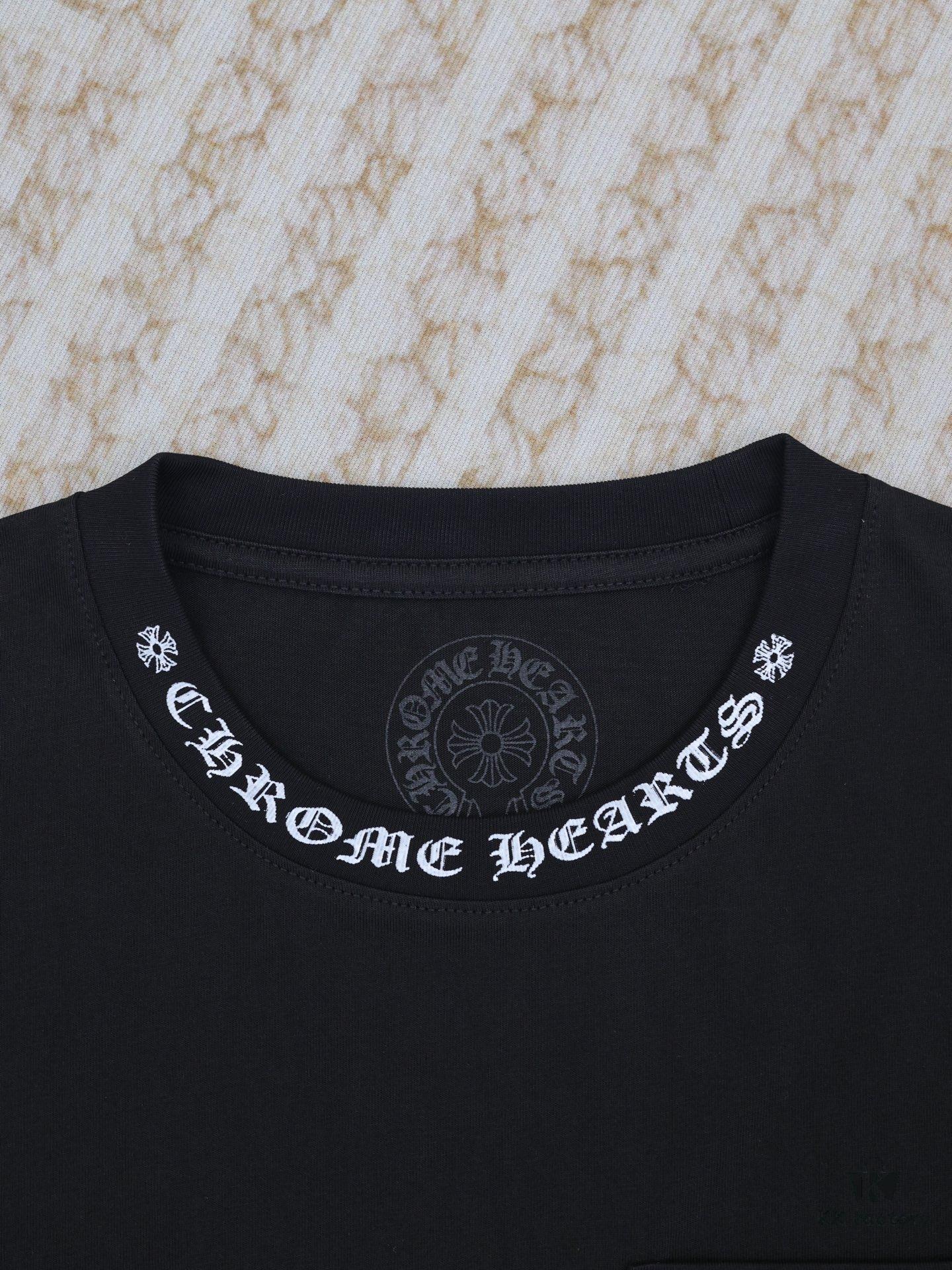 Chrome Hearts* 2025 New Arrival Neckline Sanskrit Letter Print Short Sleeve T-Shirt