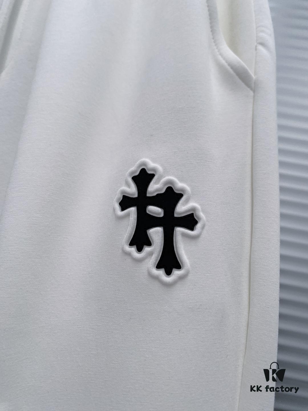 CH Chrome Heart 24FW Spring/Summer New Arrival Horse Hoof Sanskrit Logo Drawstring Casual Pants Unisex – Cross Sanskrit Patch Design