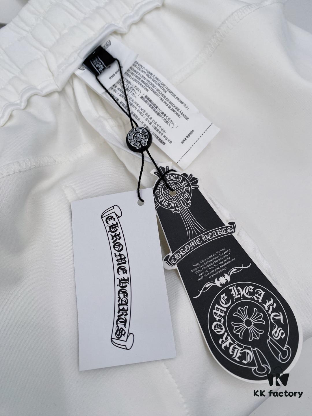 CH Chrome Heart 24FW Spring/Summer New Arrival Horse Hoof Sanskrit Logo Drawstring Casual Pants Unisex – Cross Sanskrit Patch Design