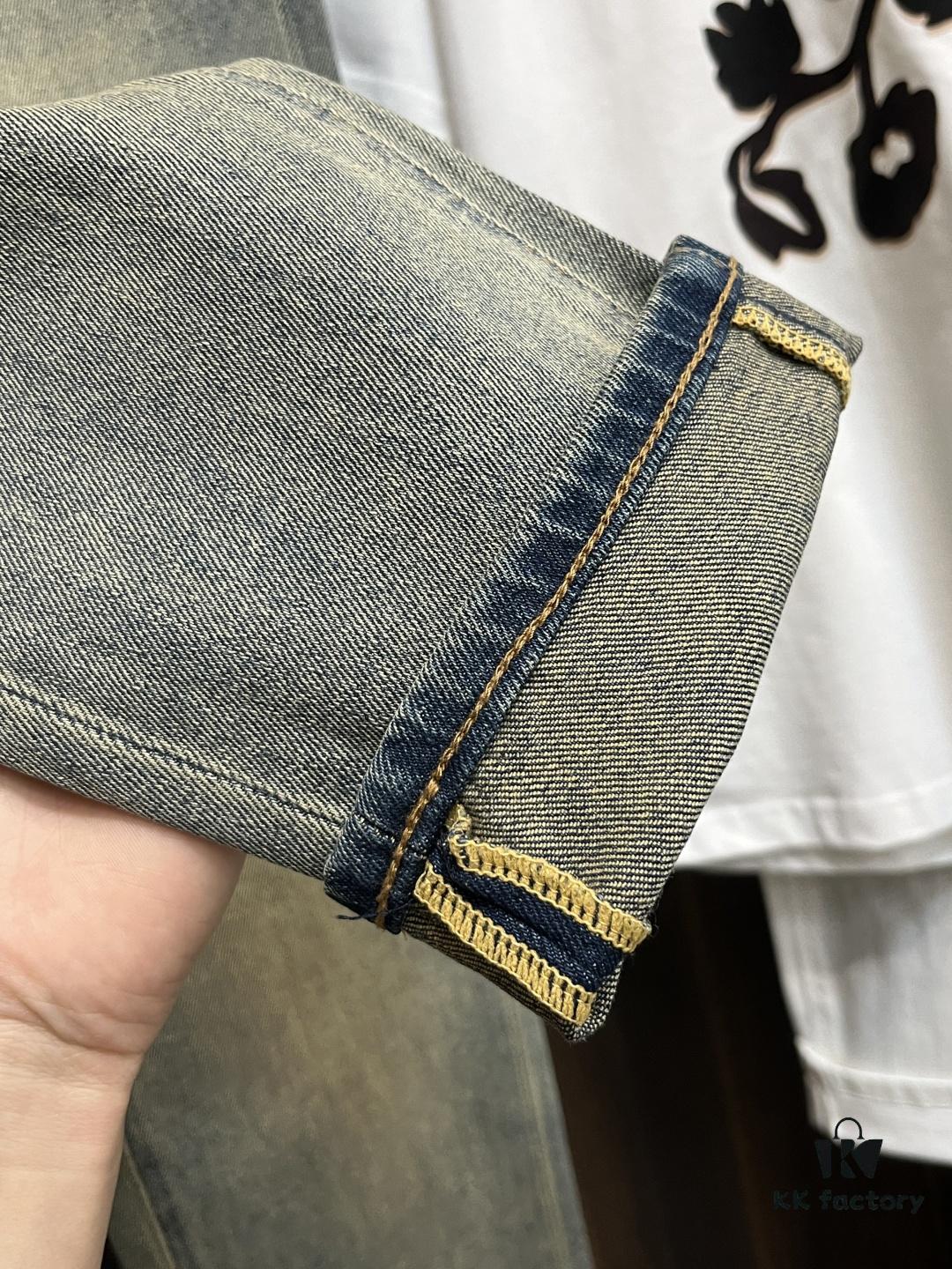 Exclusive New Arrival Chrome Hearts Style Men's Fashion Casual Jeans, High-End European Original Design Pants, Trendy and Comfortable, Premium Quality with Impeccable Details