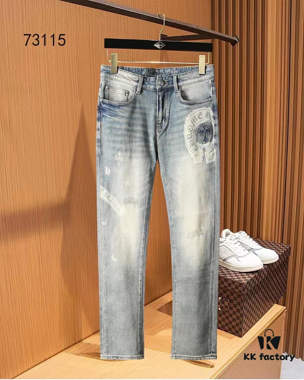 Chrome Hearts 2025 Spring/Summer New Arrival Stock, Original Order Best-Selling Custom Jeans, Authentic Hardware, Super Heavy Craftsmanship, Excellent Fit and Unmatched Detailing