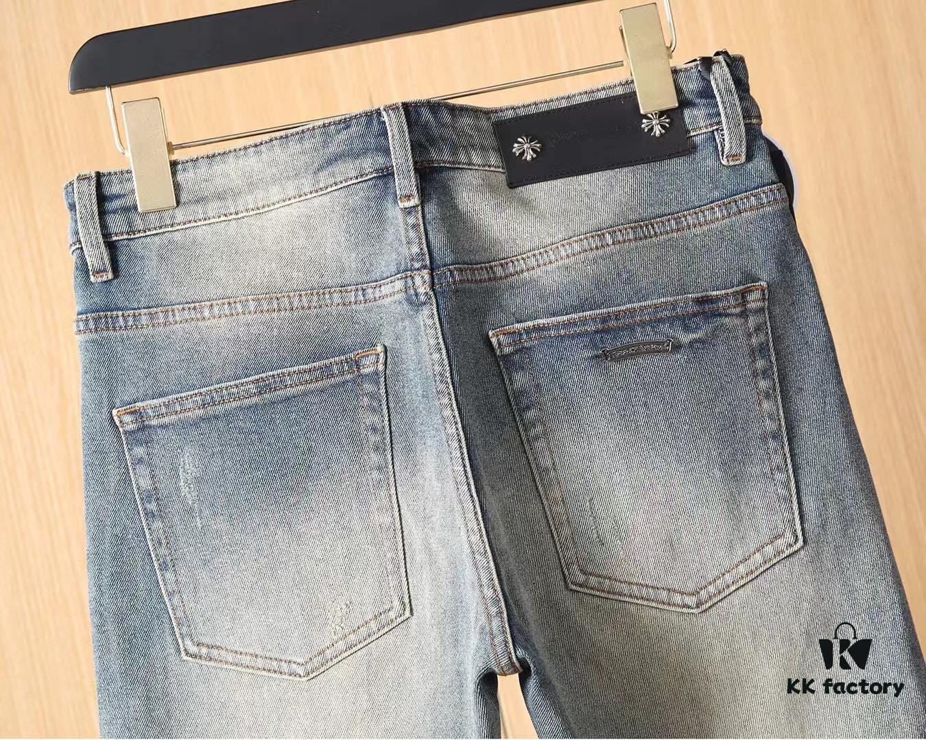 Chrome Hearts 2025 Spring/Summer New Arrival Stock, Original Order Best-Selling Custom Jeans, Authentic Hardware, Super Heavy Craftsmanship, Excellent Fit and Unmatched Detailing