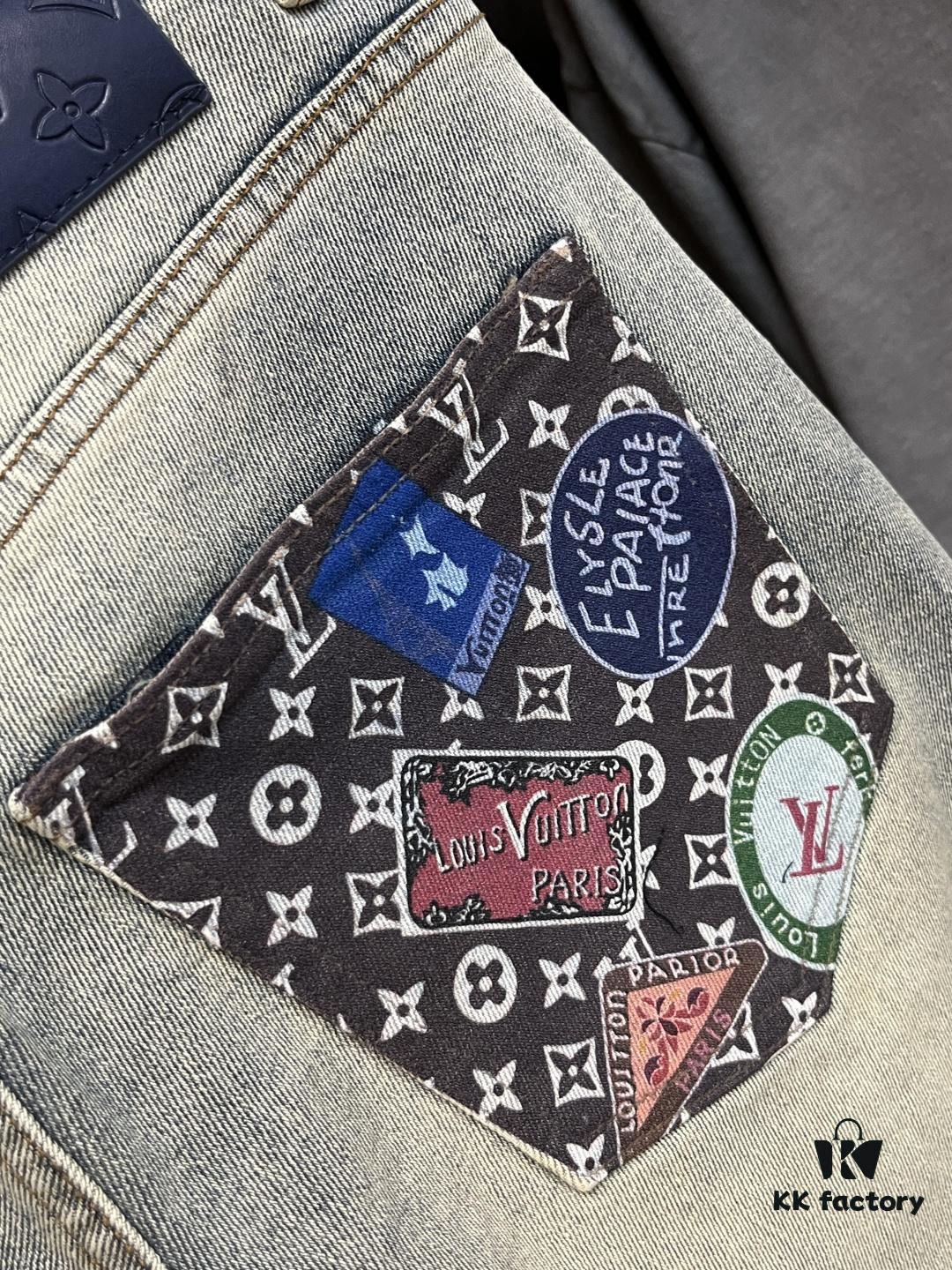 Exclusive New Arrival Crocodile Heart Men's Fashion Casual Jeans, High-End European Style Original Stock Pants, Trendy and Comfortable with Excellent Breathability and Impeccable Craftsmanship, Featuring Brand Design Elements for a Premium Look and Relaxed Fit