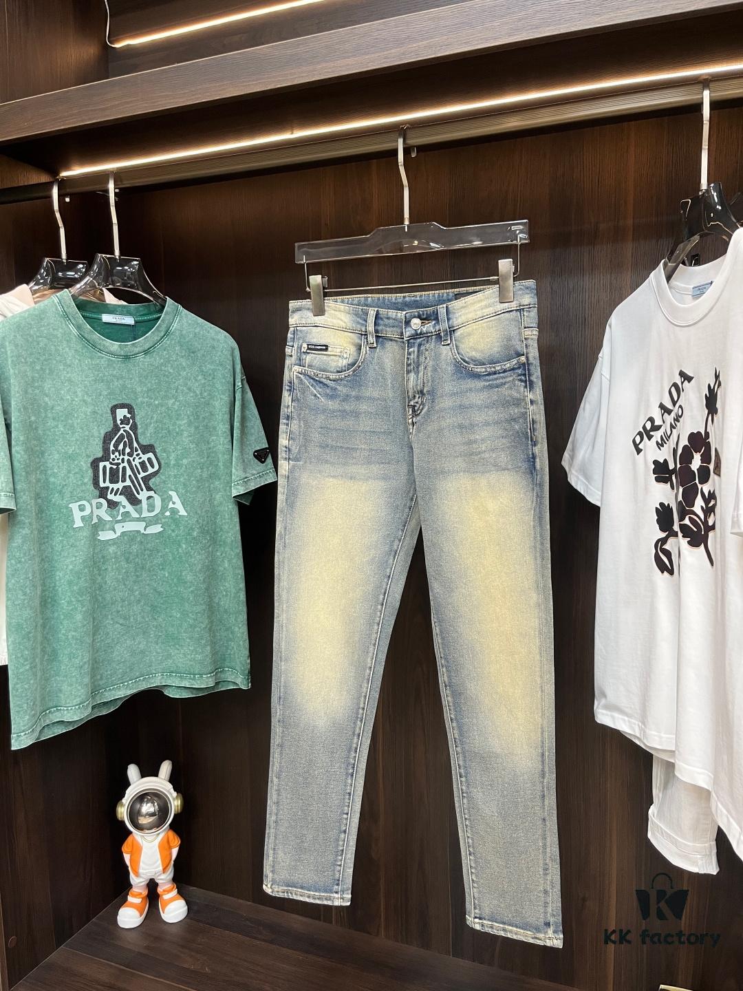 P Exclusive New Arrival Crocodile Heart Men's Fashion Casual Jeans, High-End European Style Original Order Pants, Trendy and Comfortable Casual Trousers with Excellent Breathability and Impeccable Details, Brand-Inspired Design Concept Showcasing Premium Quality and Relaxed Tailoring for an Outstanding Fit