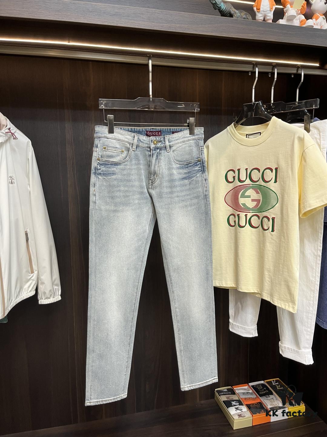 Exclusive New Arrival 🔥 Chrome Hearts Style Men's Fashion Casual Jeans, High-End European Design Original Stock Pants, Trendy and Comfortable, Breathable Fabric with Impeccable Details, Brand-Inspired Design Concept Reflecting Premium Quality, Relaxed Cut for an Excellent Fit