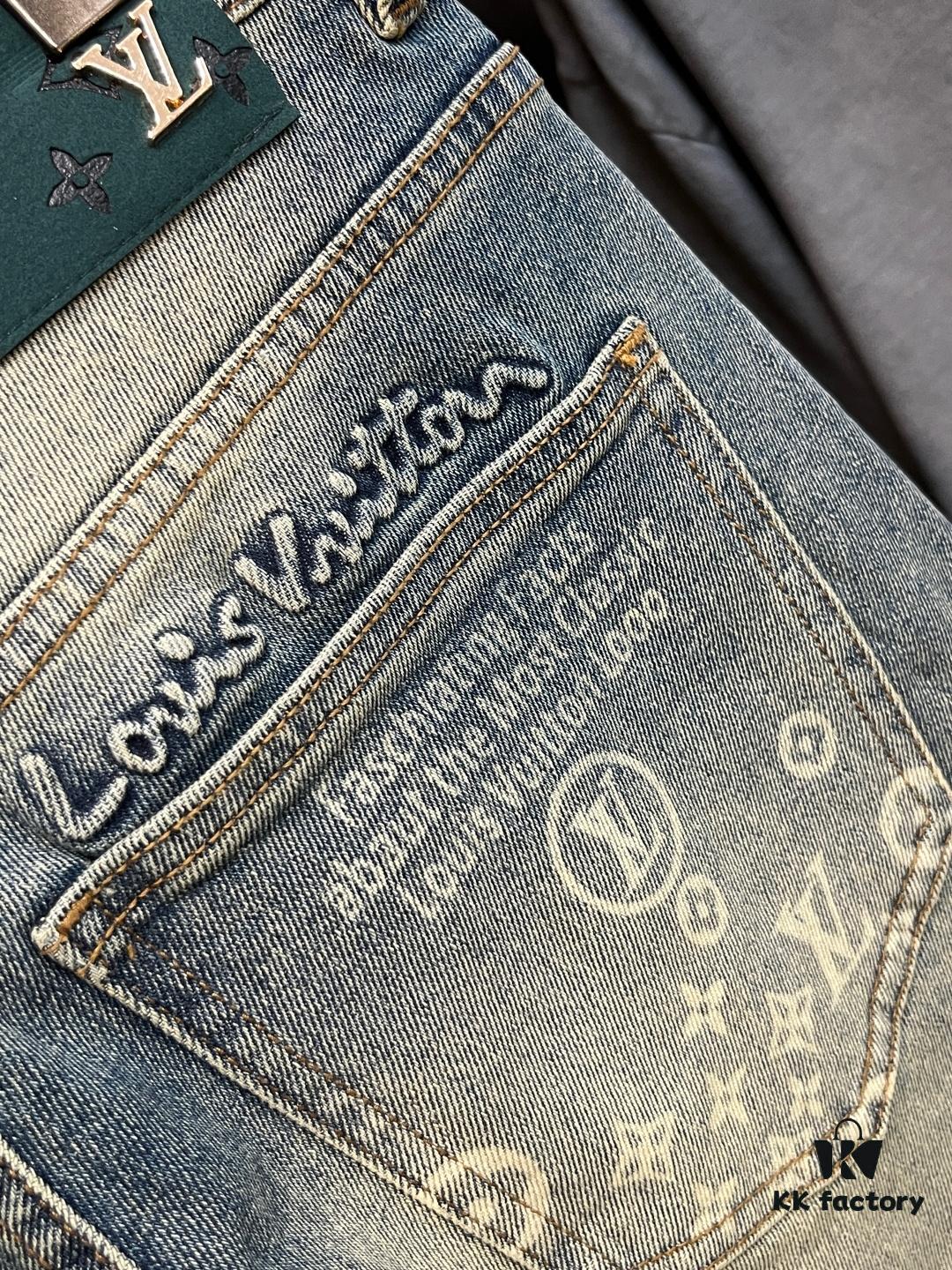 Exclusive New Arrival 🔥 Chrome Hearts Style Men's Fashion Casual Jeans, High-End European Design Original Stock Pants, Trendy and Comfortable, Breathable Fabric with Impeccable Details, Brand-Inspired Design Concept Showcasing Premium Quality, Leisure Cut for an Outstanding Fit