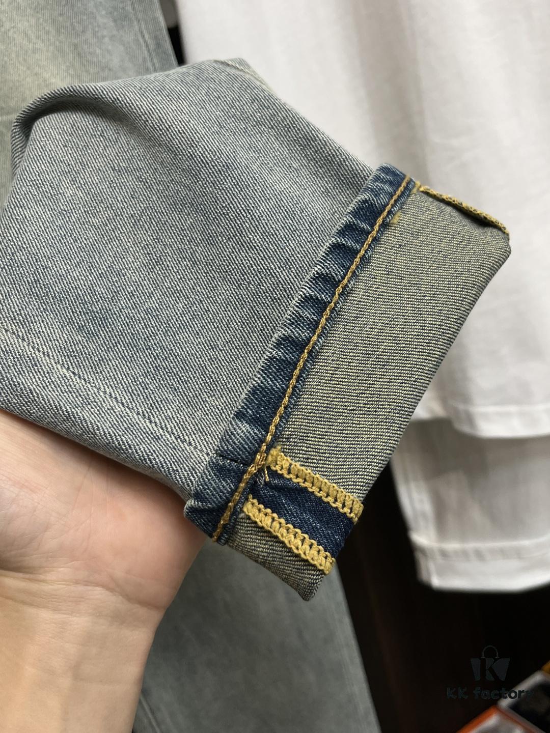 Exclusive New Arrival 🔥 Chrome Hearts Style Men's Fashion Casual Jeans, High-End European Cut Original Order Pants, Trendy and Comfortable with Excellent Breathability, Impeccable Details, Brand-Inspired Design Concept Showcasing Premium Quality, Perfect Relaxed Fit Silhouette