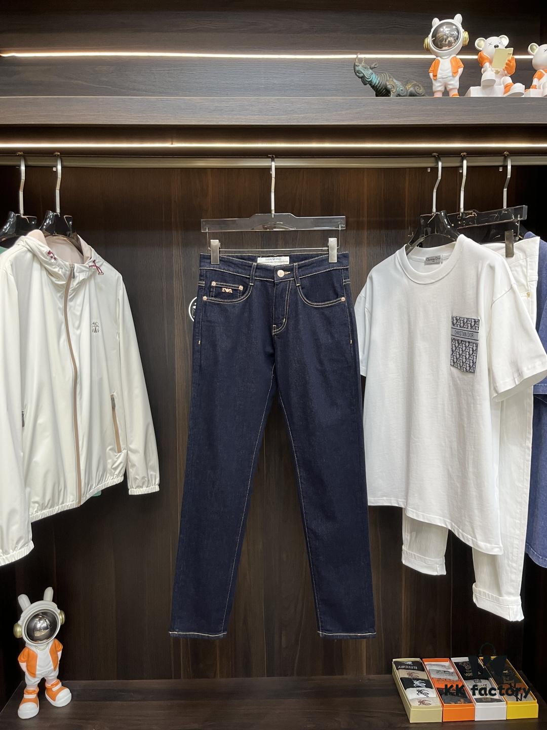 Armani Exclusive New Arrival 🔥 Dua Marini Trendy Men's Fashion Casual Jeans, High-End European Style Original Order Pants, Stylish and Comfortable Casual Trousers with Excellent Breathability and Impeccable Details, Showcasing Brand Design Philosophy and Premium Quality, Featuring a Relaxed Cut with Flattering Silhouette