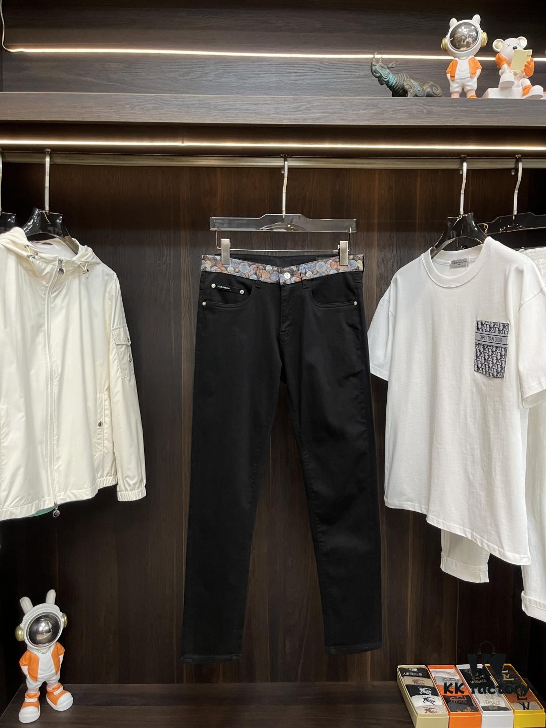 Exclusive New Arrival CHROME HEARTS Style Men's Fashion Casual Jeans, High-End European Style Original Stock Pants, Trendy and Comfortable, Breathable Fabric with Impeccable Details, Brand-Inspired Design Concept Exuding Premium Quality, Relaxed Tailoring for an Outstanding Fit