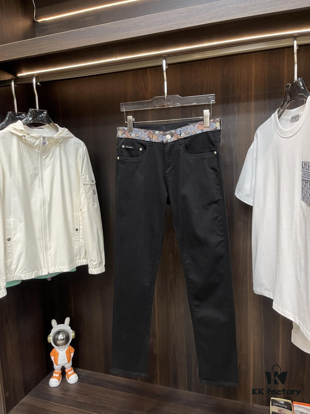 Exclusive New Arrival CHROME HEARTS Style Men's Fashion Casual Jeans, High-End European Style Original Stock Pants, Trendy and Comfortable, Breathable Fabric with Impeccable Details, Brand-Inspired Design Concept Exuding Premium Quality, Relaxed Tailoring for an Outstanding Fit