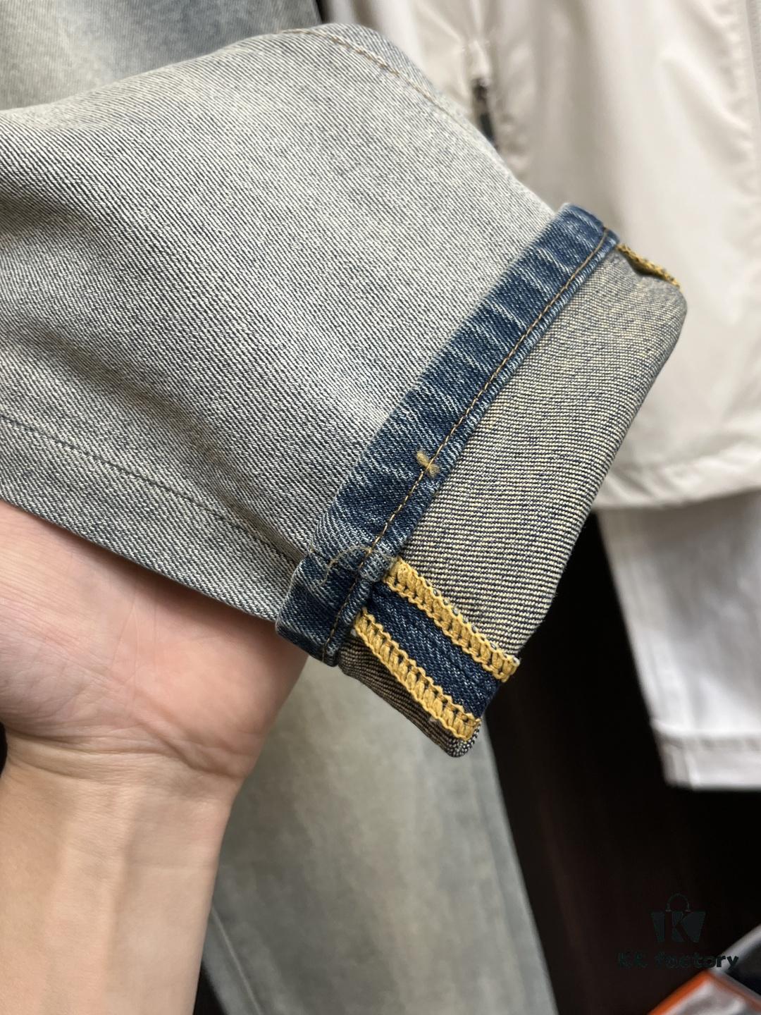 Exclusive New Arrival🔥 Chrome Hearts Style Men's Fashion Casual Jeans, High-End European Original Stock Pants, Trendy and Comfortable with Premium Design and Excellent Craftsmanship