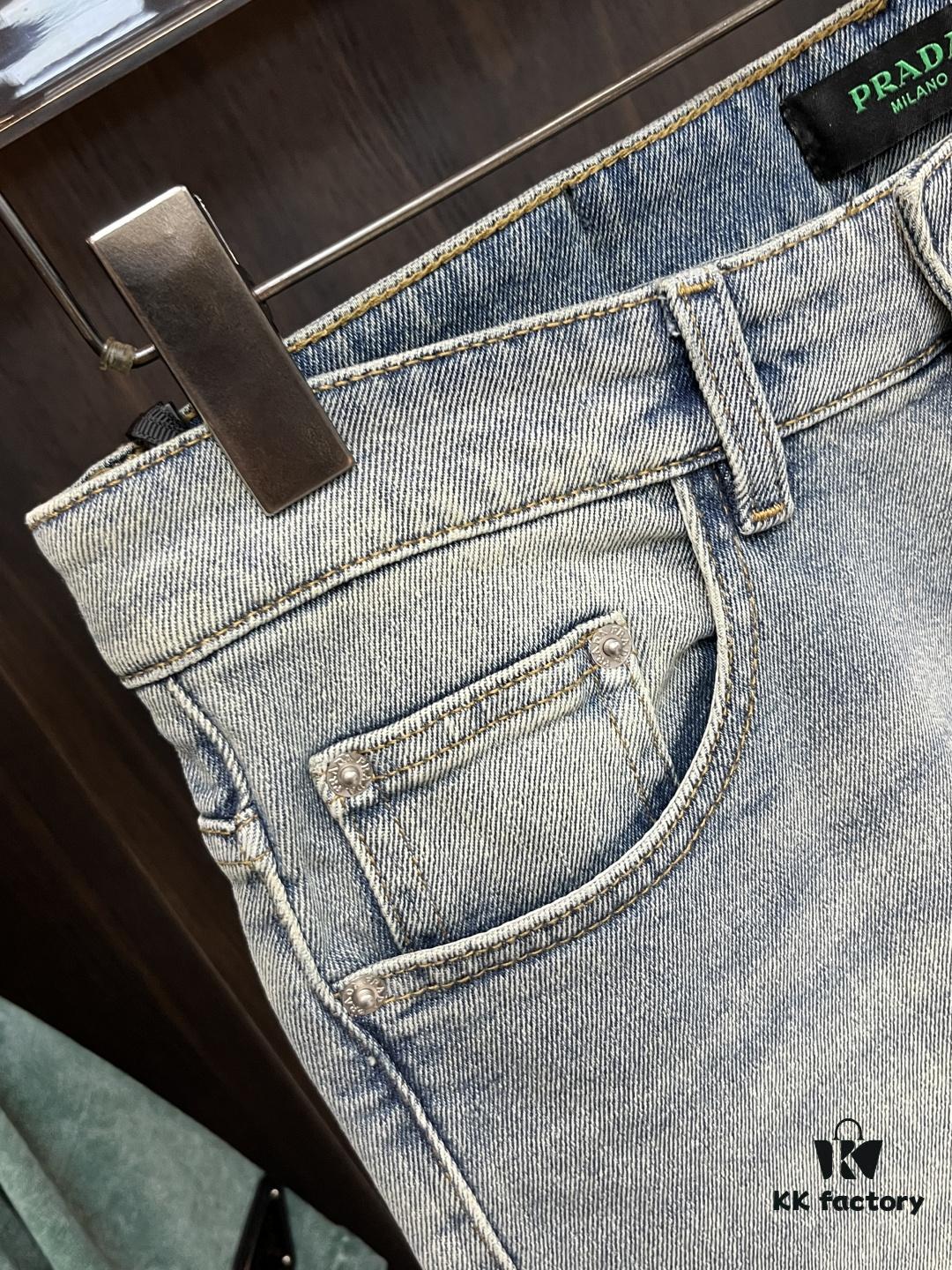 Exclusive New Arrival🔥 Chrome Hearts Style Men's Fashion Casual Jeans, High-End European Original Design Pants, Trendy and Comfortable Casual Trousers with Excellent Breathability and Impeccable Details, Showcasing Premium Quality and Brand-Inspired Aesthetic