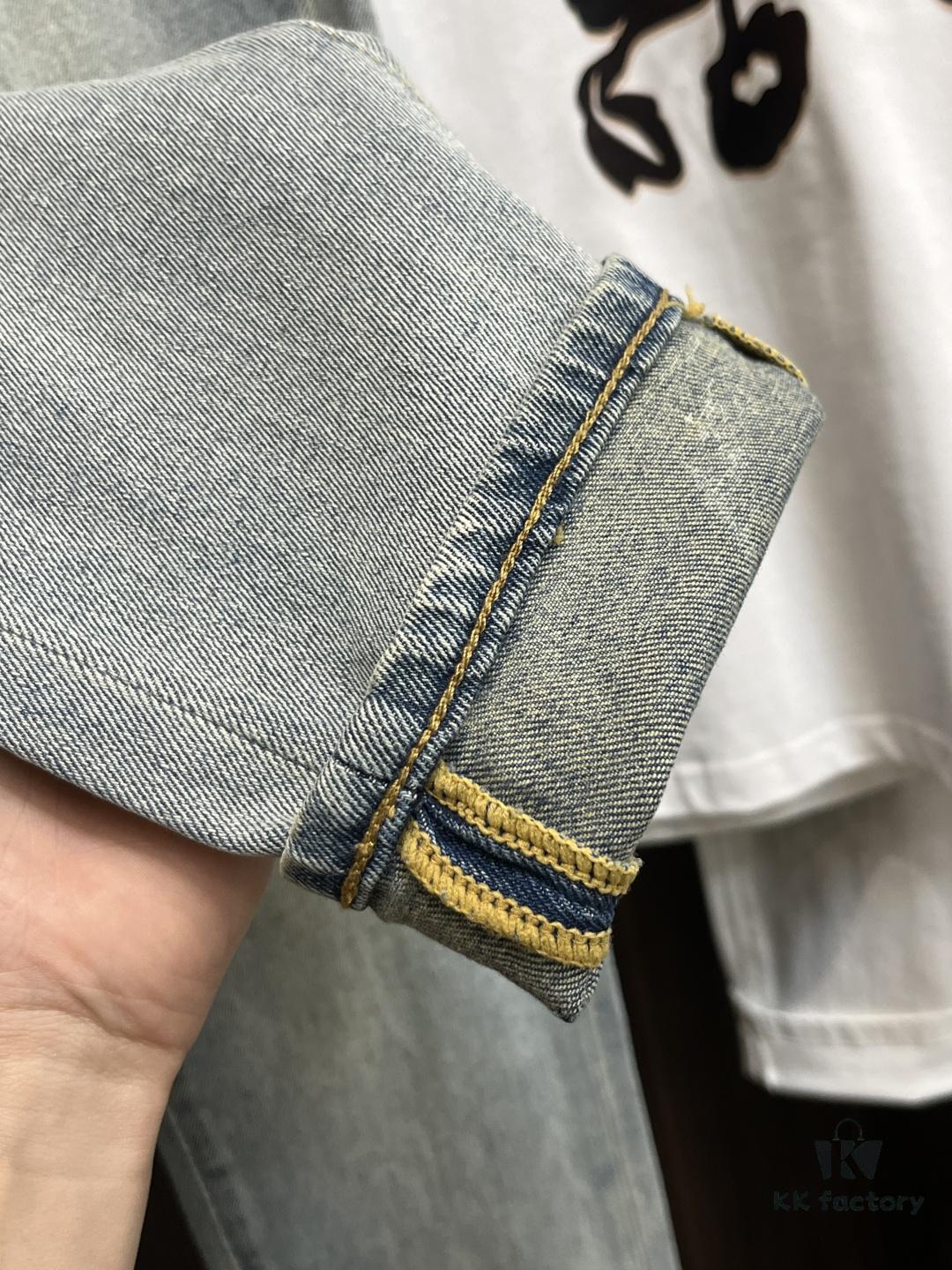 Exclusive New Arrival🔥 Chrome Hearts Style Men's Fashion Casual Jeans, High-End European Original Design Pants, Trendy and Comfortable Casual Trousers with Excellent Breathability and Impeccable Details, Showcasing Premium Quality and Brand-Inspired Aesthetic