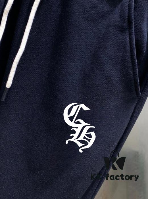 Chrome Hearts 2025 Spring New Arrival Men's Casual Pants Sweatpants, Counter Synchronized Release ✨ High-End Custom Original Production, Simple and Stylish Design with Official Logo ✨ Authentic Imported 100% Cotton Fabric, Premium Metal Trims, Elegant and Handsome Fit