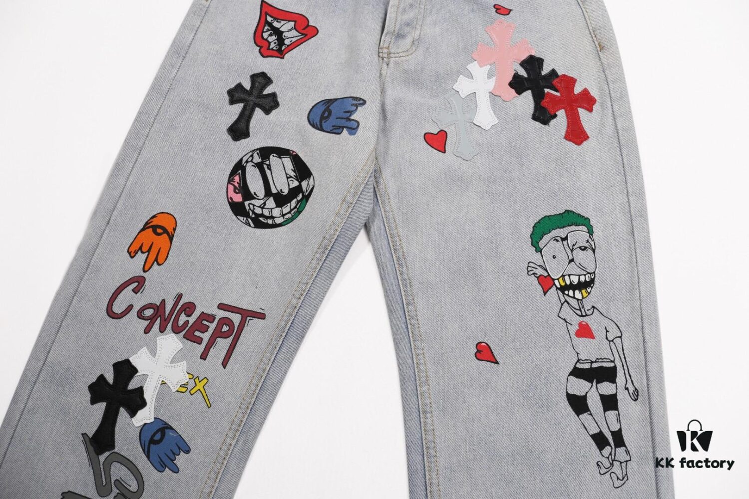 Chrome Hearts & CH Limited Edition Graffiti Crocodile Leather Jeans