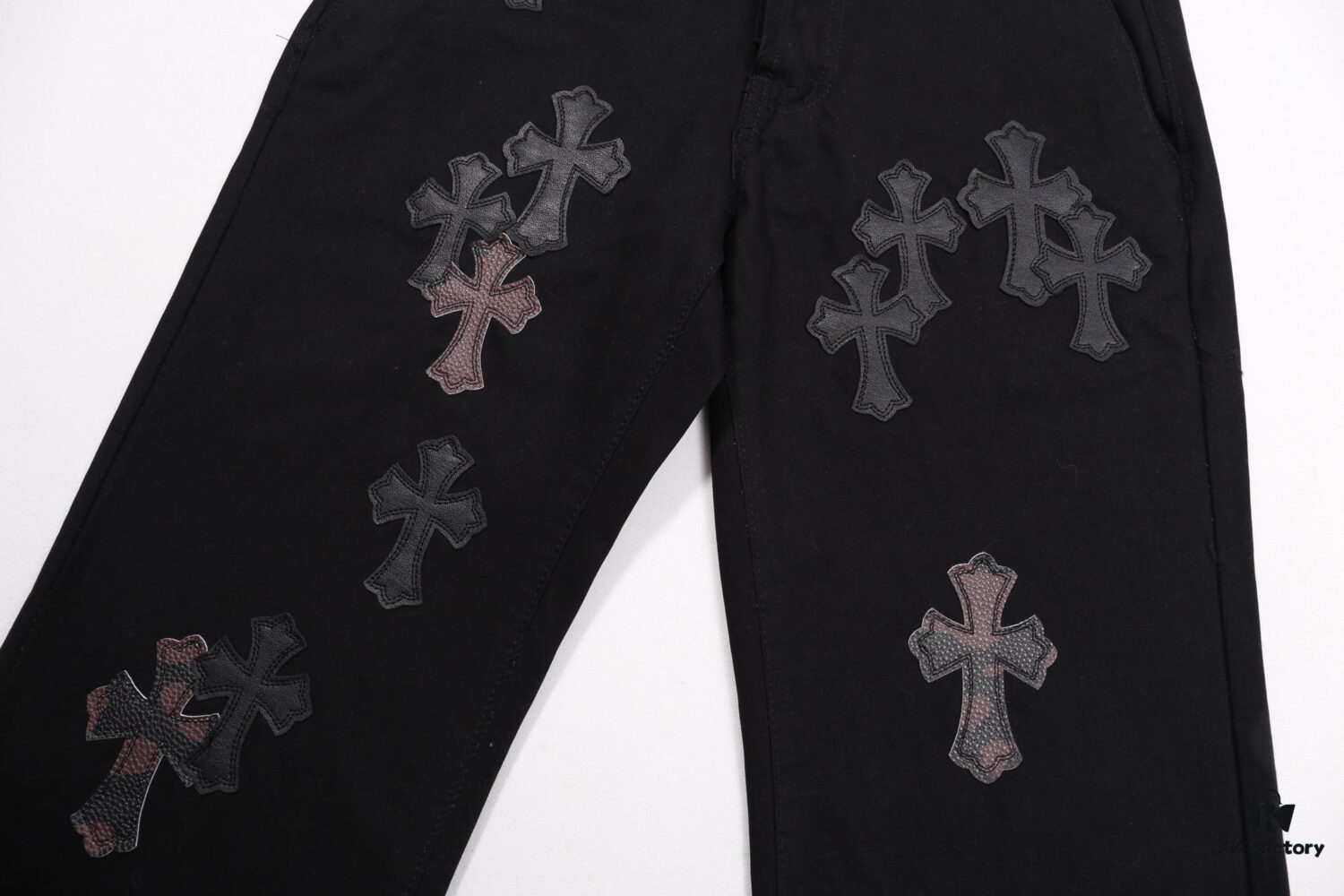 Chrome Hearts Limited Edition Camo Patch Leather Jeans