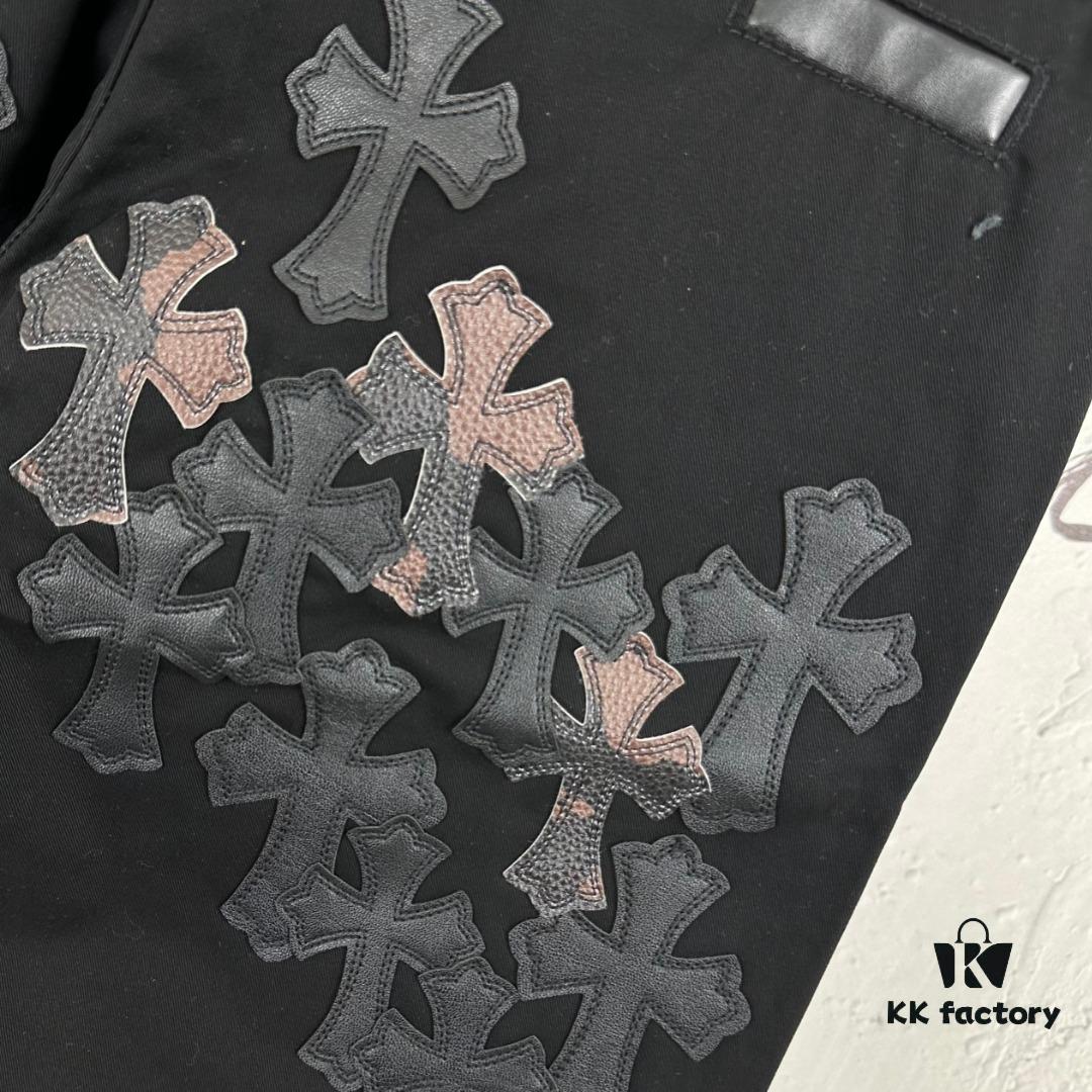 Chrome Hearts & Crocodile Limited Edition Camo Patch Leather Denim Jeans