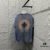 CH* Chrome Hearts* 2025 Spring/Summer New Arrival Distressed Vintage Round-Neck Short-Sleeve T-Shirt with Chest and Back Logo, Horsehoof Print, Custom Fabric Unisex Tee