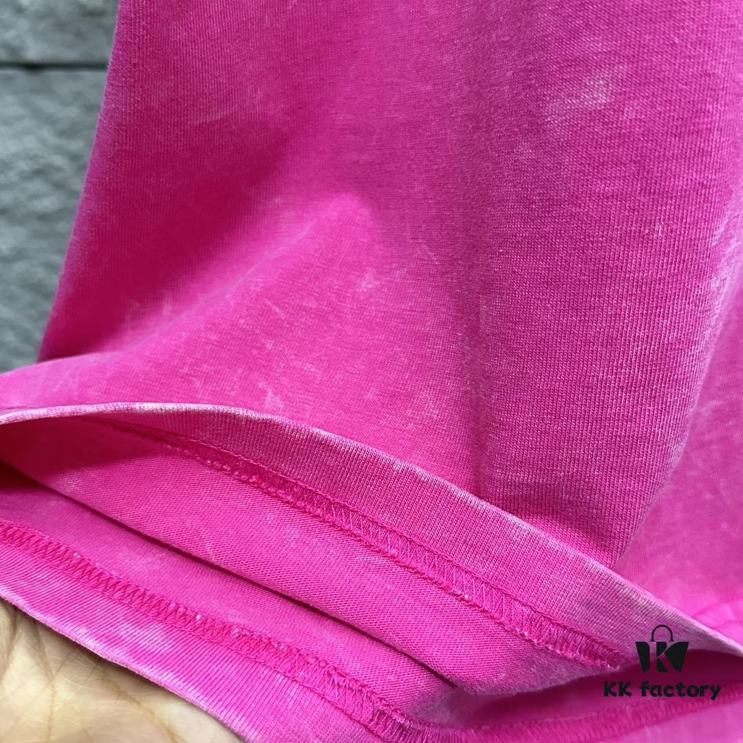 CH* Chrome Hearts* 2025 Spring/Summer New Arrival Distressed Snowflake Wash Vintage Round Neck Short Sleeve T-Shirt with Front and Back Logo, Horse Hoof Print, Custom Fabric Unisex Tee