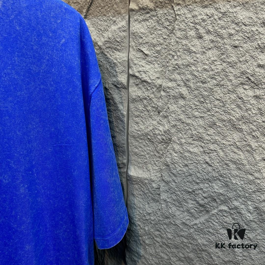 CH* Chrome Hearts* 2025 Spring/Summer New Arrival Distressed Snowflake Wash Vintage Round Neck Short Sleeve T-Shirt with Chest and Back Logo, Horseshoe Print, Custom Fabric Unisex Tee