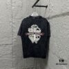 CH* Chrome Hearts* 2025 Spring/Summer New Arrival Distressed Snow Wash Vintage Round Neck Short Sleeve T-Shirt with Chest and Back Logo, Front and Back Cross and Horseshoe Print, Custom Fabric Unisex Tee