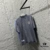 CH* Chrome Hearts* 2025 Spring/Summer New Arrival Distressed Vintage Round-Neck Short-Sleeve T-Shirt with Front and Back Logo, Cross and Horseshoe Print, Custom Fabric Unisex Tee