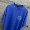 CH* Chrome Hearts* 2025 Spring and Summer New Arrival Distressed Snowflake Wash Vintage Round Neck Short Sleeve T-Shirt with Chest and Back Logo, Horseshoe Print, Custom Fabric Unisex Tee