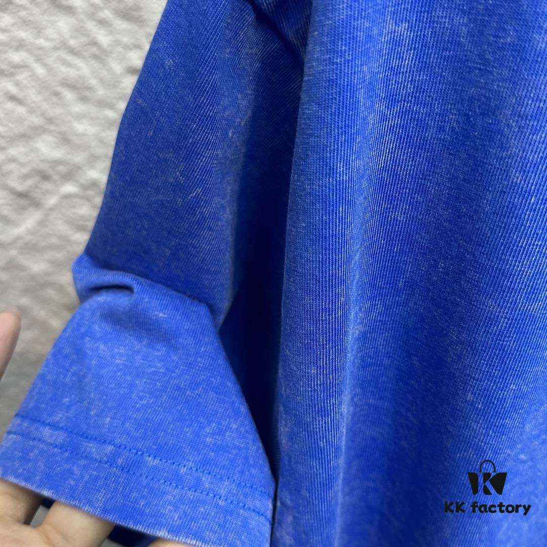 CH* Chrome Hearts* 2025 Spring and Summer New Arrival Distressed Snowflake Wash Vintage Round Neck Short Sleeve T-Shirt with Chest and Back Logo, Horseshoe Print, Custom Fabric Unisex Tee