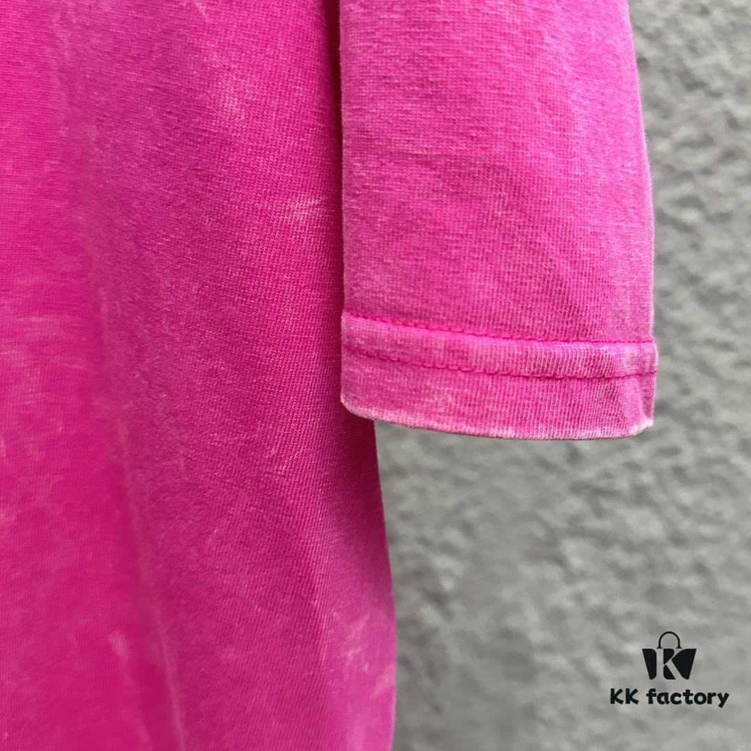 CH* Chrome Hearts* 2025 Spring/Summer New Arrival Distressed Snowflake Wash Vintage Round Neck Short Sleeve T-Shirt with Chest and Back Logo, Horseshoe Print, Custom Fabric Unisex Tee