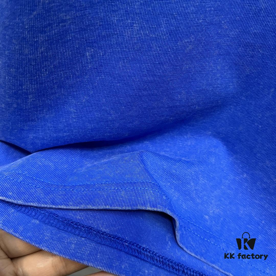 CH Chrome Hearts* 2025 Spring/Summer New Arrival Distressed Vintage Round-Neck Short-Sleeve T-Shirt with Chest Logo and Horseshoe Print, Custom Fabric Unisex Tee