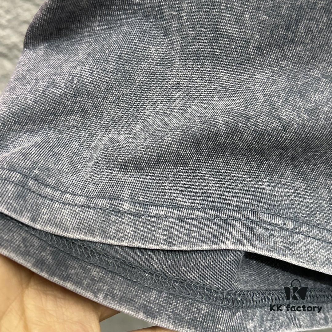 CH Chrome Hearts* 2025 Spring and Summer New Arrival Distressed Snowflake Wash Vintage Round Neck Short Sleeve T-Shirt with Chest Logo and Horseshoe Print, Custom Fabric Unisex Tee