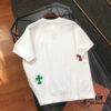 Chrome Hearts 2025 New Heavy Washed Leather Patch Embroidered Short Sleeve T-Shirt △ Original Fabric △ High Version △ Premium Quality Influencer and Celebrity Style △ 320g Heavy Garment Wash Embroidery with Horse Hoof Cross Graffiti Print △ Fully Labeled Unisex Tee Must-Have Versatile Design △ Colors: Black, White, Khaki